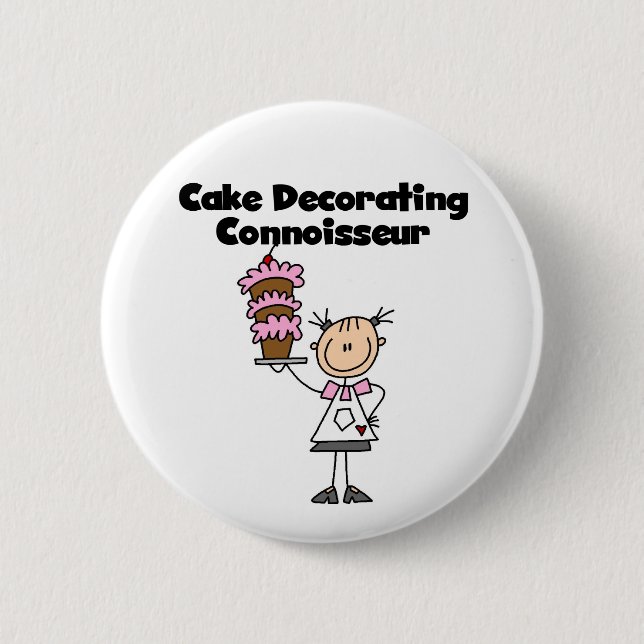 Female Cake Decorating Connoisseur 6 Cm Round Badge (Front)