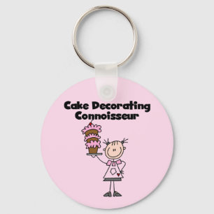 Female Cake Decorating Connoisseur Key Ring