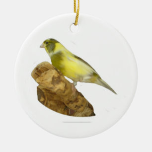 Female canary ceramic tree decoration