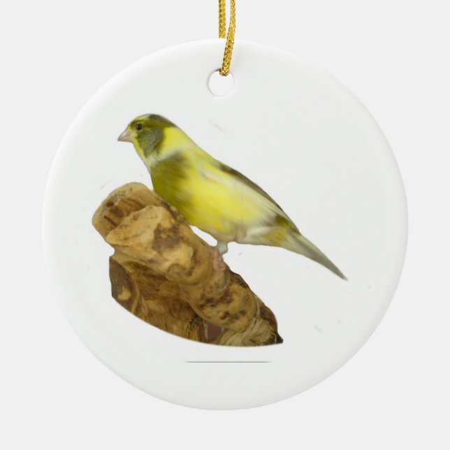 Female canary ceramic tree decoration (Front)