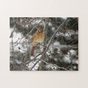 Female Cardinal 252 piece photo puzzle