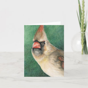 Female Cardinal Art Note Card