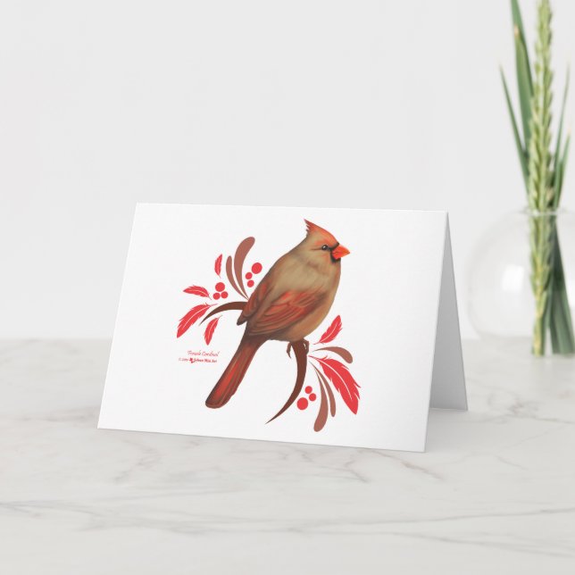Female Cardinal Card (Front)