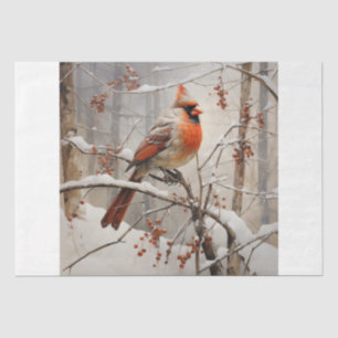 Female Cardinal in Winter Tissue Paper