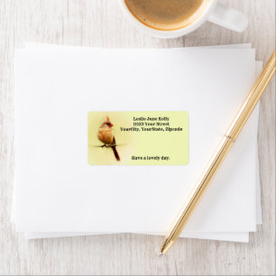 Female Cardinal Songbird Label