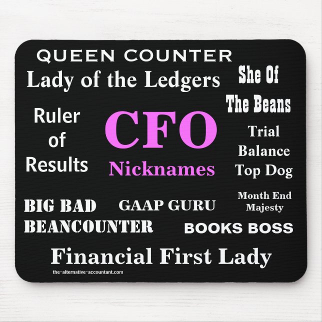Female CFO Nicknames Funny Synonyms Job Titles Mouse Mat (Front)