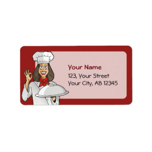 Female Chef Cooking Label