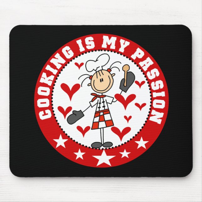 Female Chef Cooking Passion Mousepad (Front)