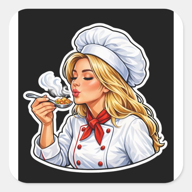 Female Chef Illustration Sticker (Front)