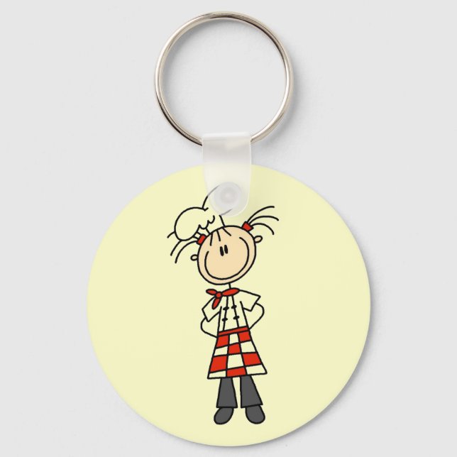 Female Chef Key Ring (Front)