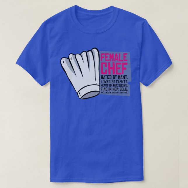female chef meals cooking food lover kitchen cooks T-Shirt (Design Front)
