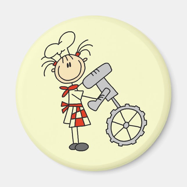 Female Chef Using Mixer Magnet (Front)
