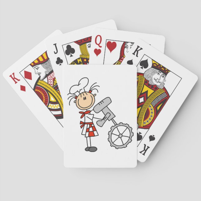 Female Chef Using Mixer Playing Cards (Back)