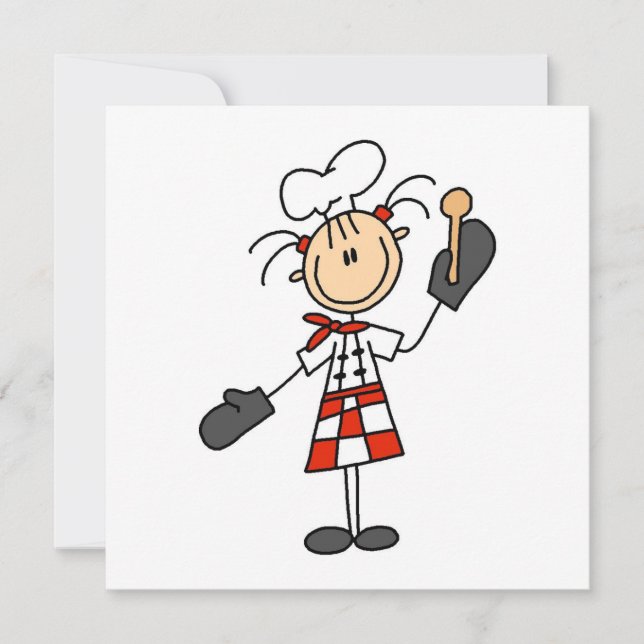 Female Chef With Mitts and Wooden Spoon (Front)