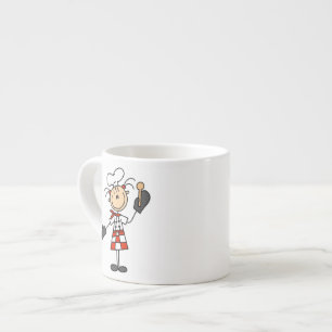 Female Chef With Mitts and Wooden Spoon Espresso Cup