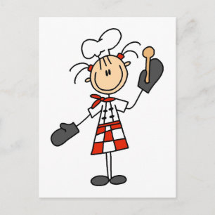 Female Chef with Oven Mitts Tshirts and Gifts Postcard