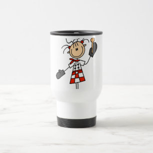 Female Chef with Oven Mitts Tshirts and Gifts Travel Mug