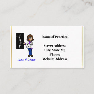 Female Chiropracter Business Cards