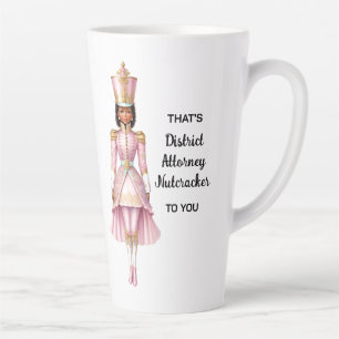 Female Christmas Nutcracker Pink & Gold Latte Mug
