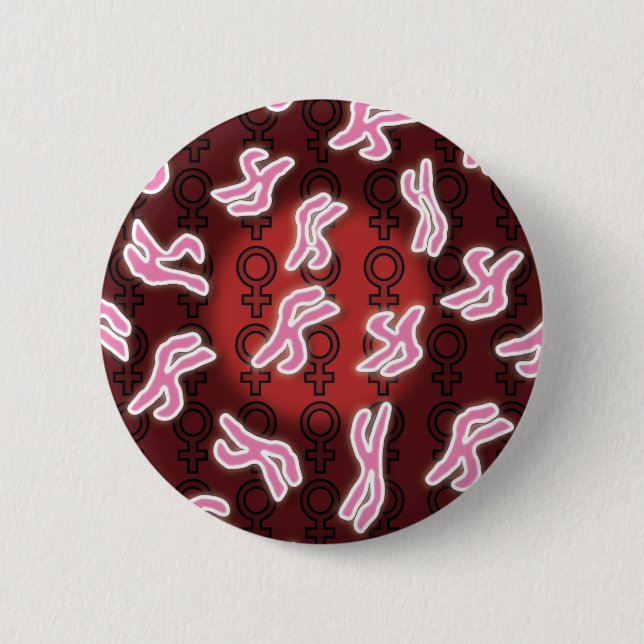 Female Chromosomes Science 6 Cm Round Badge (Front)