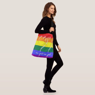 Female Couple Pride Symbols Rainbow Flag Crossbody Bag