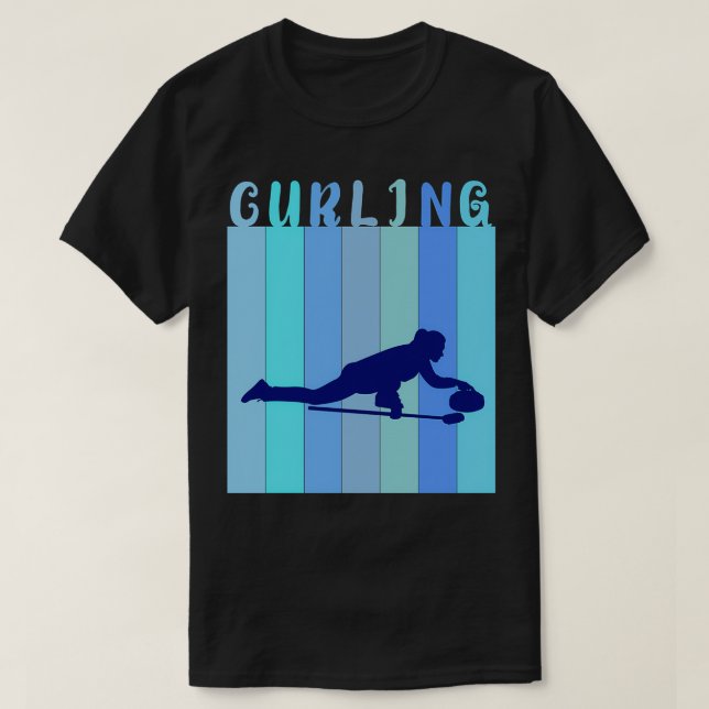 Female Curler Curling Sport Winter T-Shirt (Design Front)
