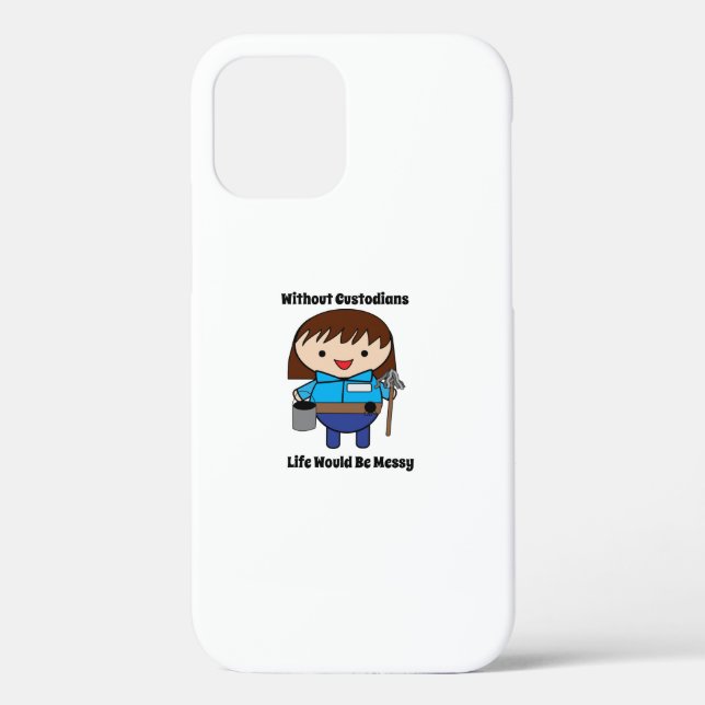 Female Custodian Janitor Funny Personalise Case-Mate iPhone Case (Back)