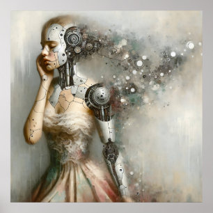 Female Cyborg Woman Ai Art Poster