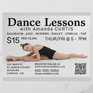 Female Dancer, Dance Lesson Advertising Flyer