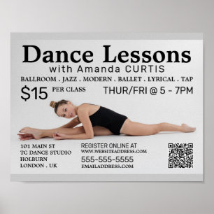 Female Dancer, Dance Lesson Advertising Poster