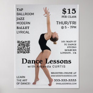 Female Dancer, Dance Lesson Advertising Poster