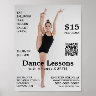 Female Dancer, Dance Lesson Advertising Poster