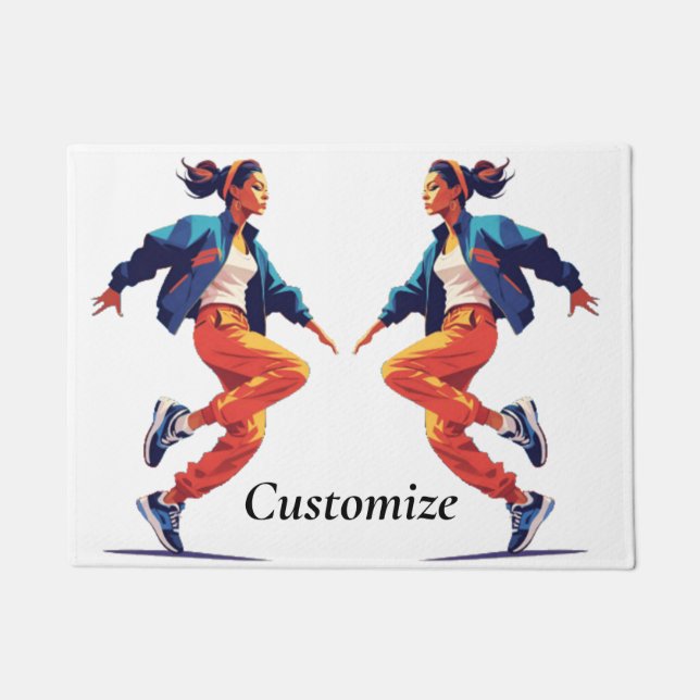 Female Dancer Hip Hop Thunder_Cove Doormat (Front)