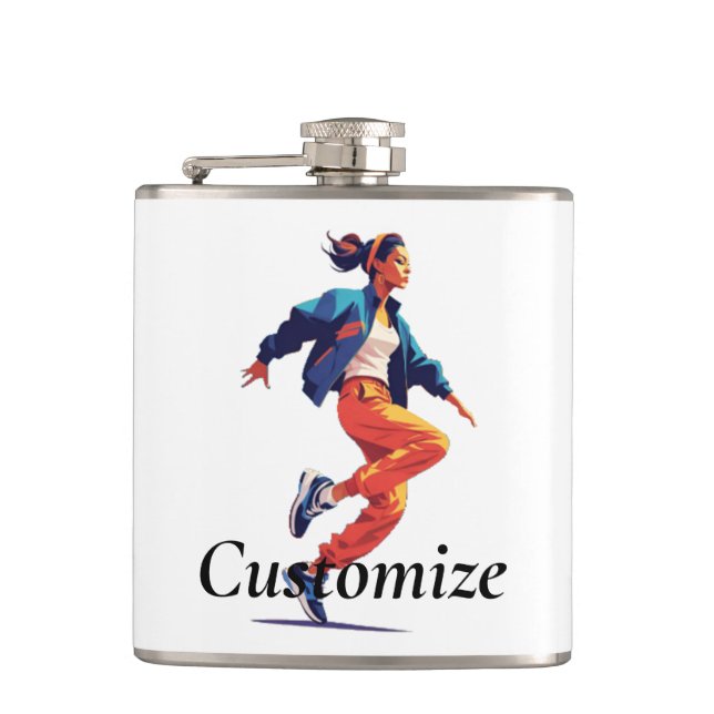 Female Dancer Hip Hop Thunder_Cove Flask (Front)