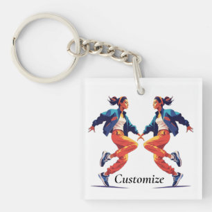 Female Dancer Hip Hop Thunder_Cove Key Ring