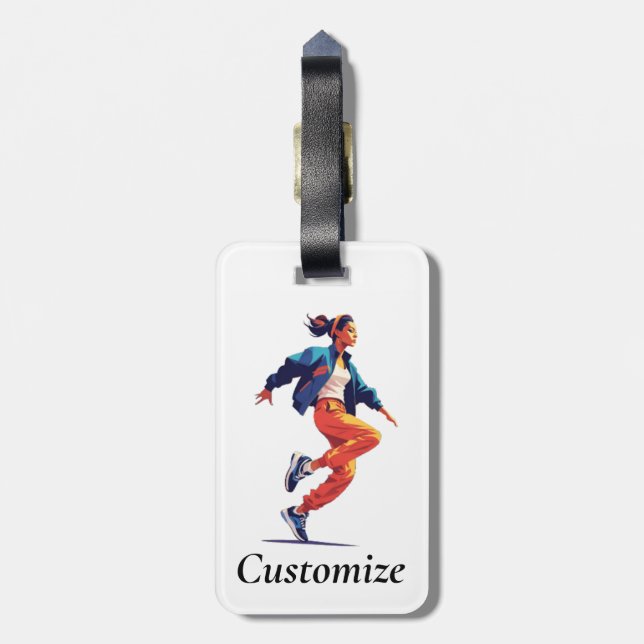 Female Dancer Hip Hop Thunder_Cove Luggage Tag (Back Vertical)