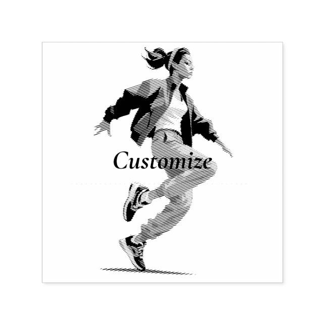 Female Dancer Hip Hop Thunder_Cove Self-inking Stamp (Design)
