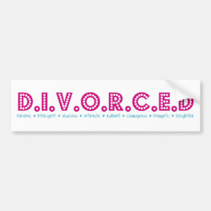 Female Definition of Divorce Bumper Sticker