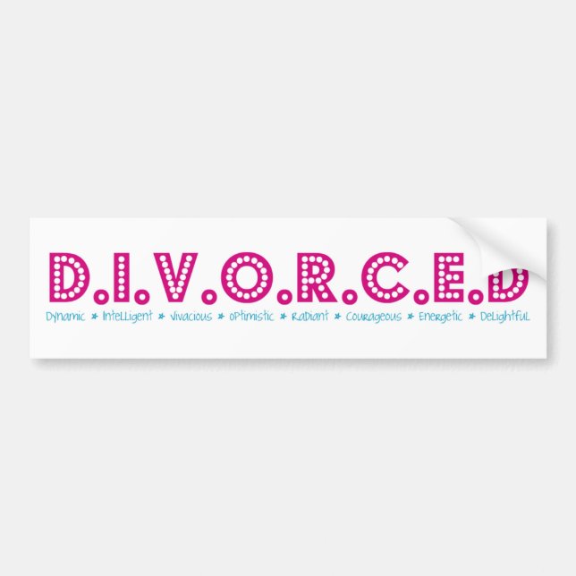 Female Definition of Divorce Bumper Sticker (Front)