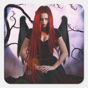 Female Demon Of The Night Square Sticker