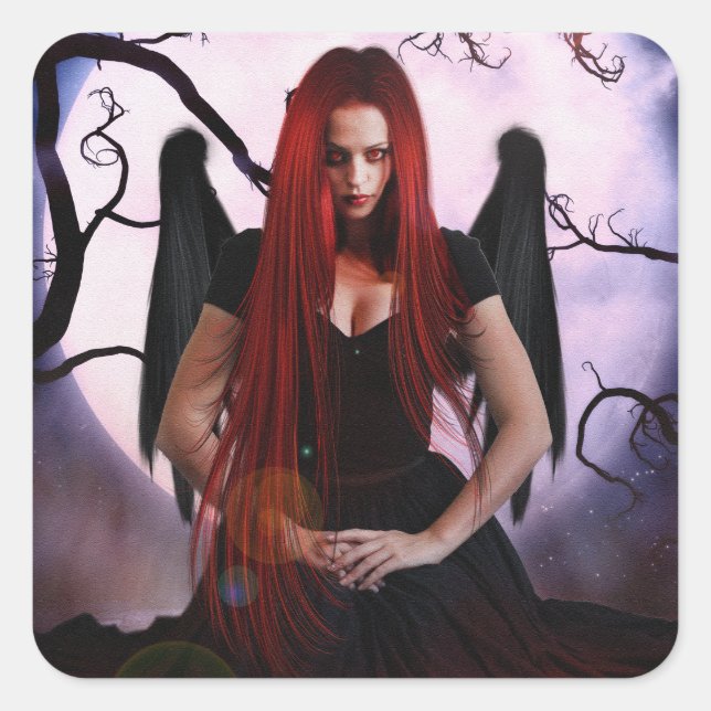 Female Demon Of The Night Square Sticker (Front)