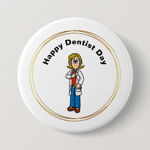 Female Dentist Day Button