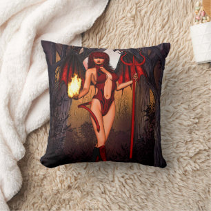 Female Devil In Red Cushion