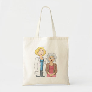 Female Doctor with Senior Woman Patient Tote Bag
