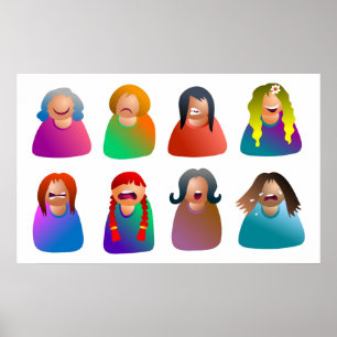 Female Emoticons Poster