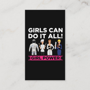 Female Empowerment Equality Strong Girl Power Business Card