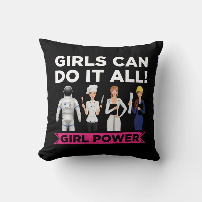 Female Empowerment Equality Strong Girl Power Cushion (Front)