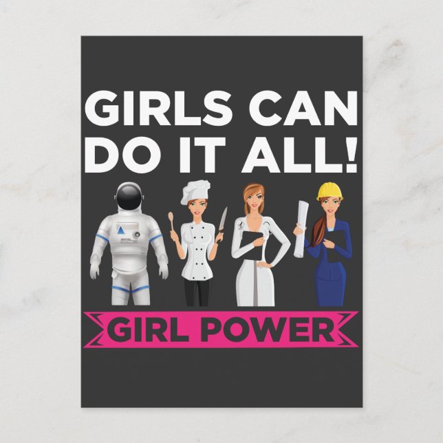 Female Empowerment Equality Strong Girl Power Postcard (Front)