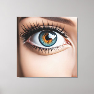 Female eye macro canvas print