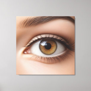 Female eye macro canvas print